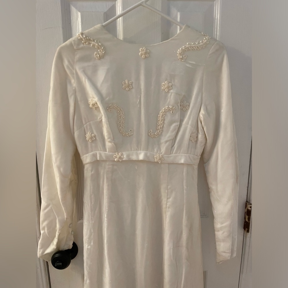 Handmade Vintage Velvet Wedding Dress or Costume Measurements in Description